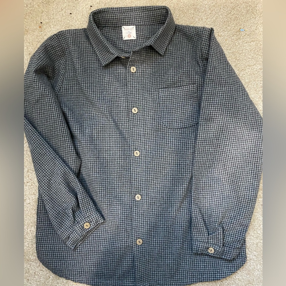 Gray Checkered Button-Up Shirt